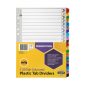 Marbig Coloured Dividers A4 1-20 Reinf Tab PP