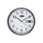Carven Wall Clock 285MM Silver Rim With Date And Day Display
